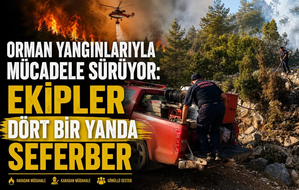 Orman yangınlarıyla mücadele sürüyor: Ekipler dört bir yanda seferber
