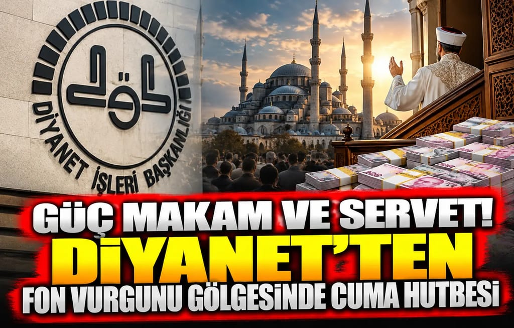 Diyanet’ten fon vurgunu gölgesinde “güç, makam ve servet” vurgulu cuma hutbesi! 