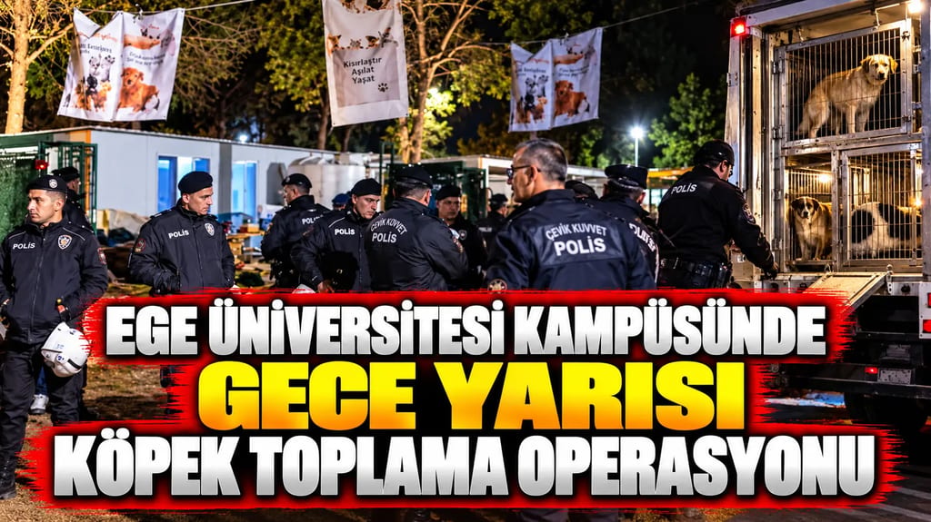 Ege Üniversitesi kampüsünde gece yarısı köpek toplama operasyonu