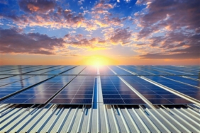 Solar panels on the roof. (Solar cell)