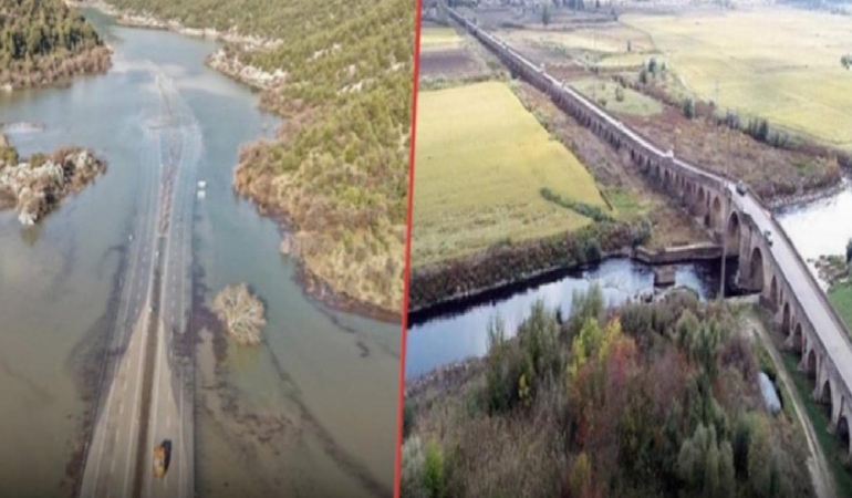 600 yıllık köprüde taşkın düşünülmüş, 3 yıllık otoyol sular altında!