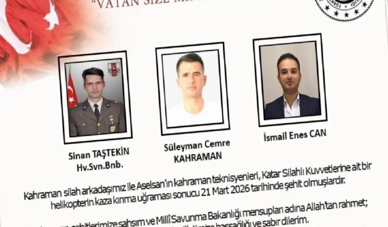 Katar’da eğitim helikopteri düştü: 3’ü Türk, 7 şehit